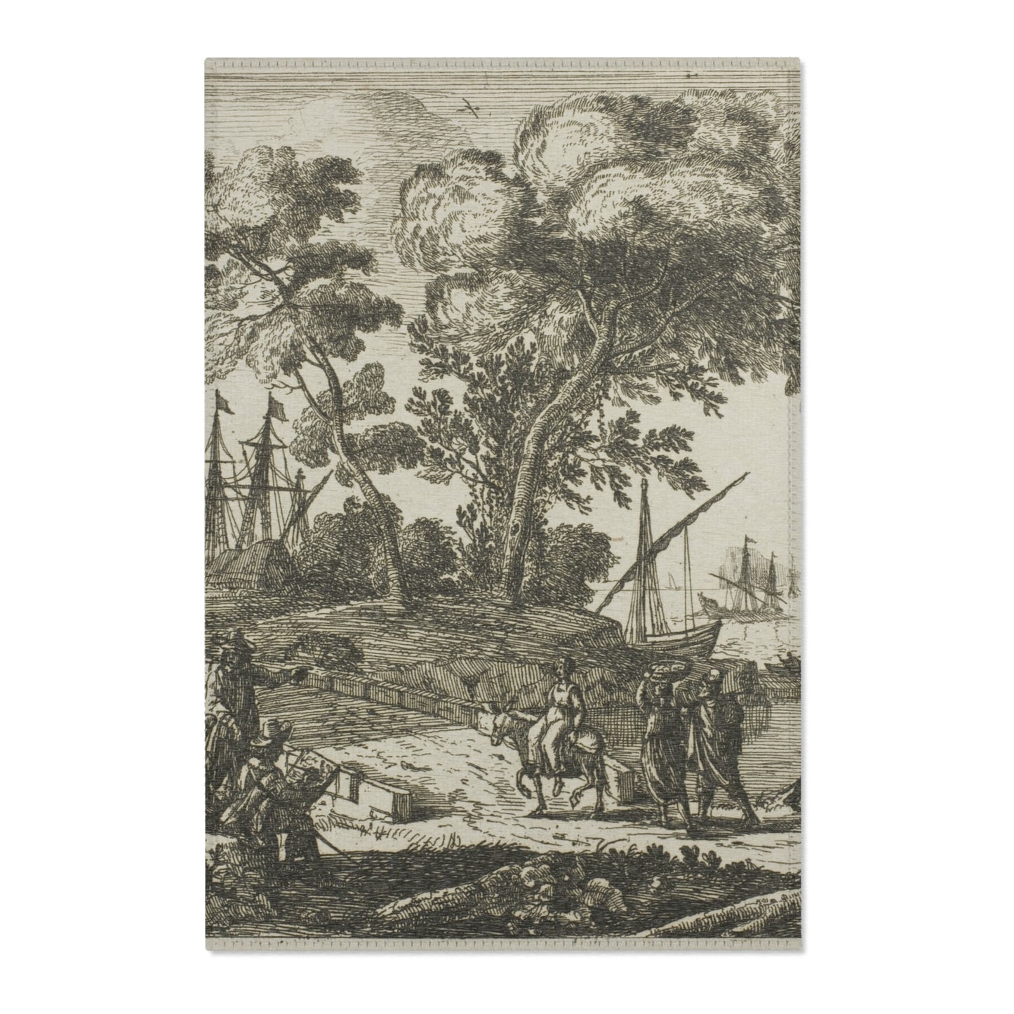 Claude Lorrain - Coast Scene with an Artist Drawing | Area Rug