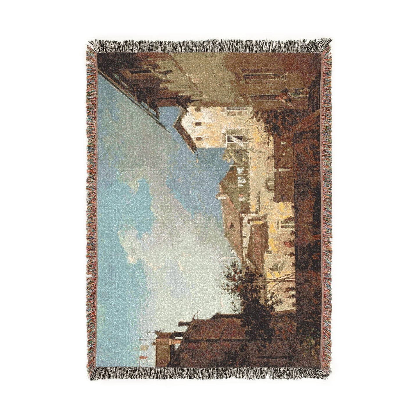 Follower of Canaletto - The Terrace | Woven Tapestry Blanket