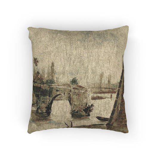 The Old Bridge at Mantes — Delacroix Pillow