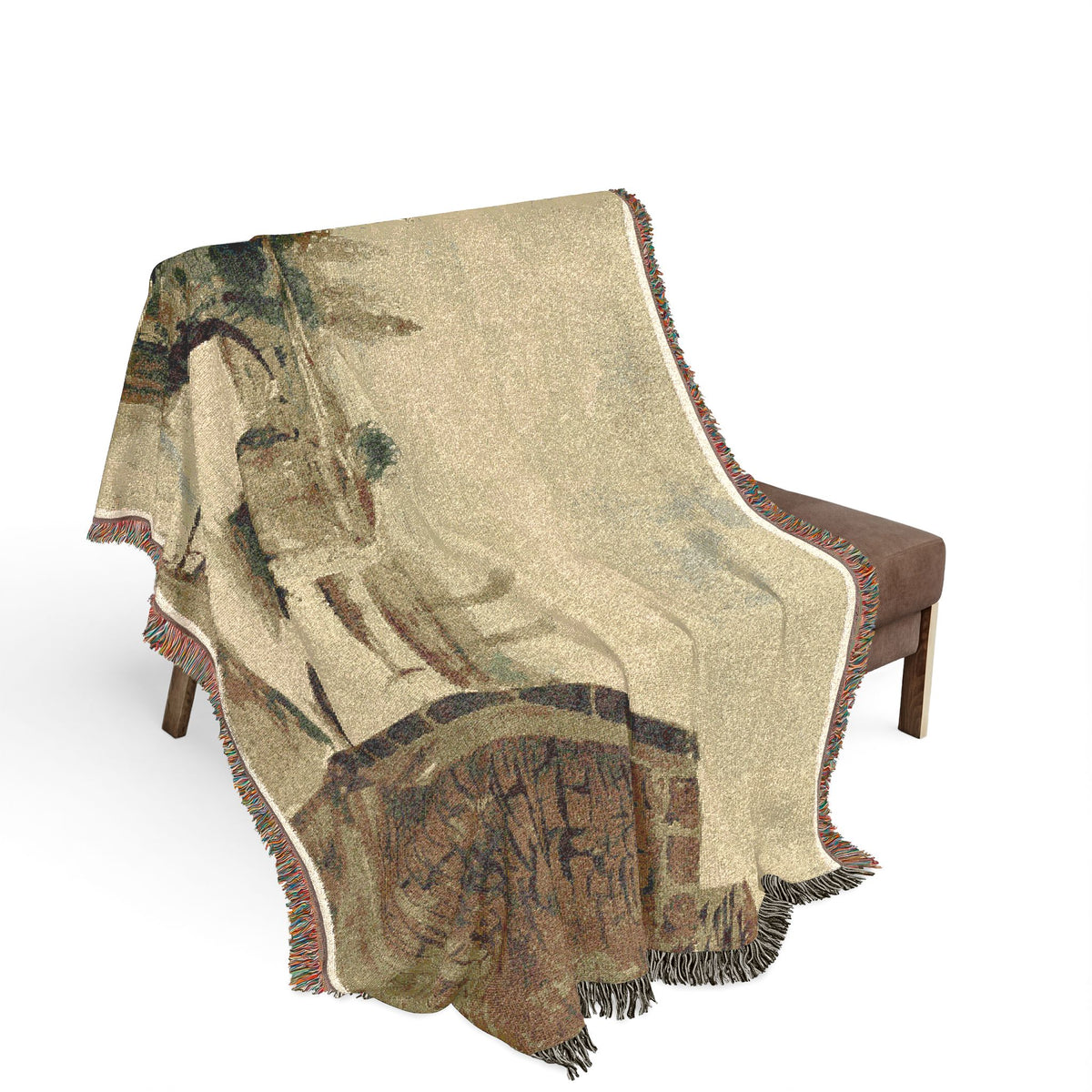 The Old Bridge at Mantes — Delacroix Tapestry Blanket