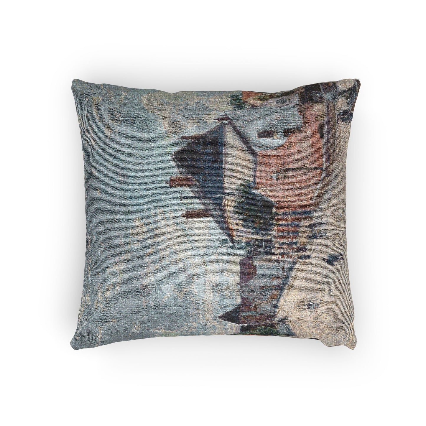 Alfred Sisley - Street in Moret | Woven Pillow