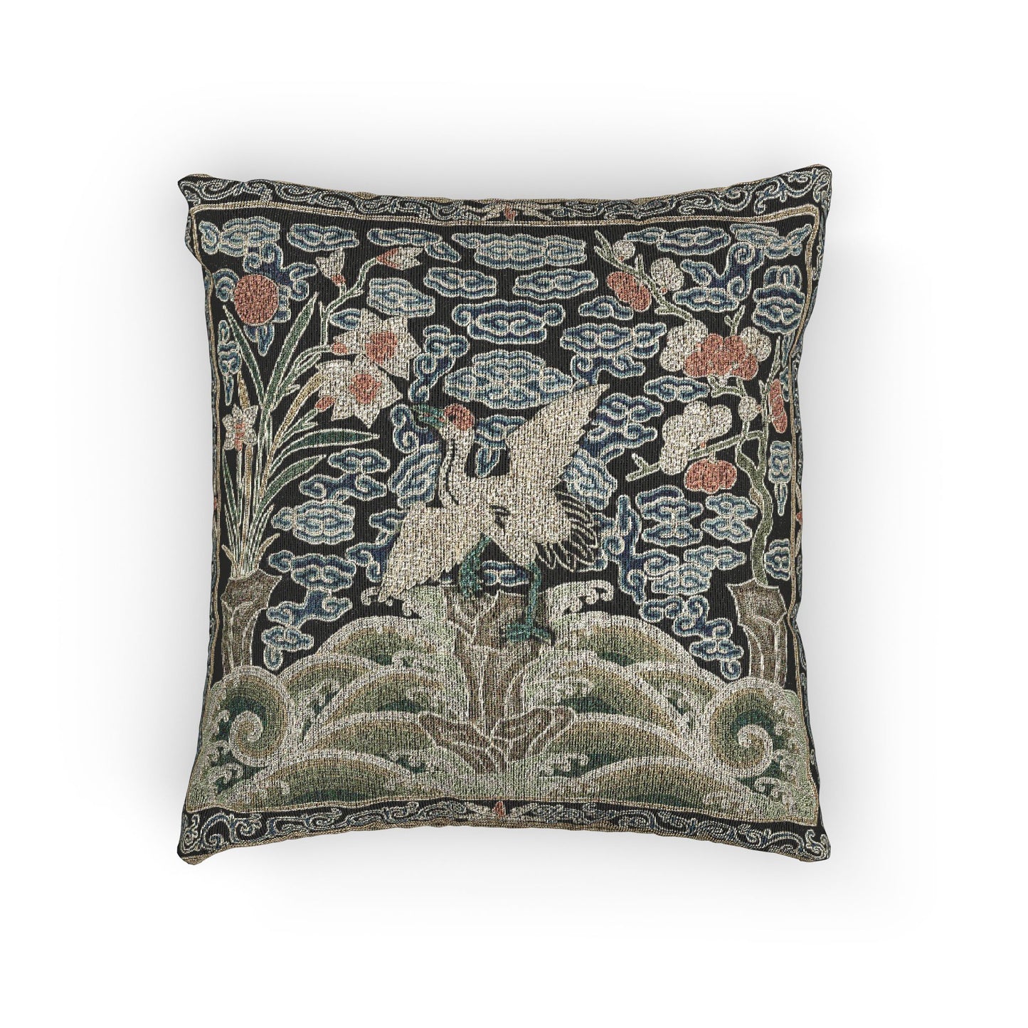 146_rank-badge-with-crane | Woven Pillow