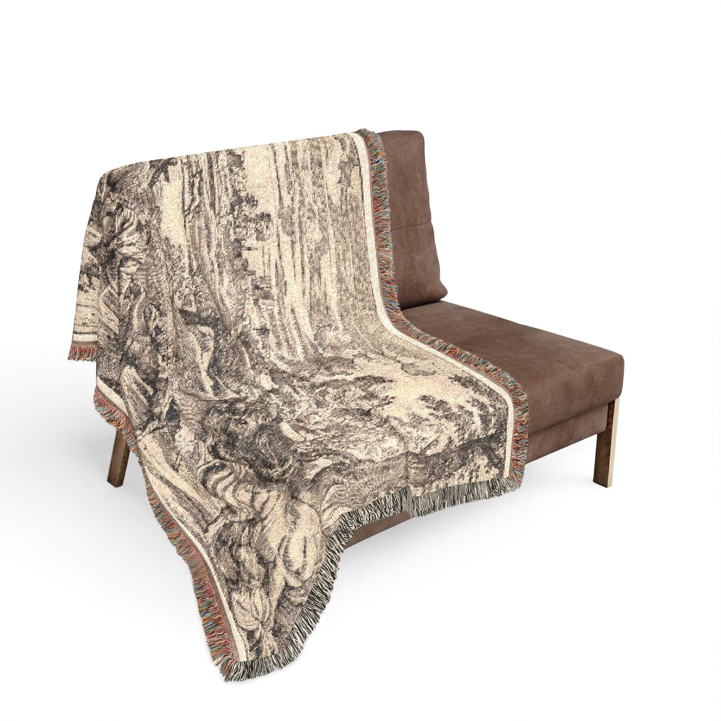 Landscape with a Milkmaid Woven Throw Blanket
