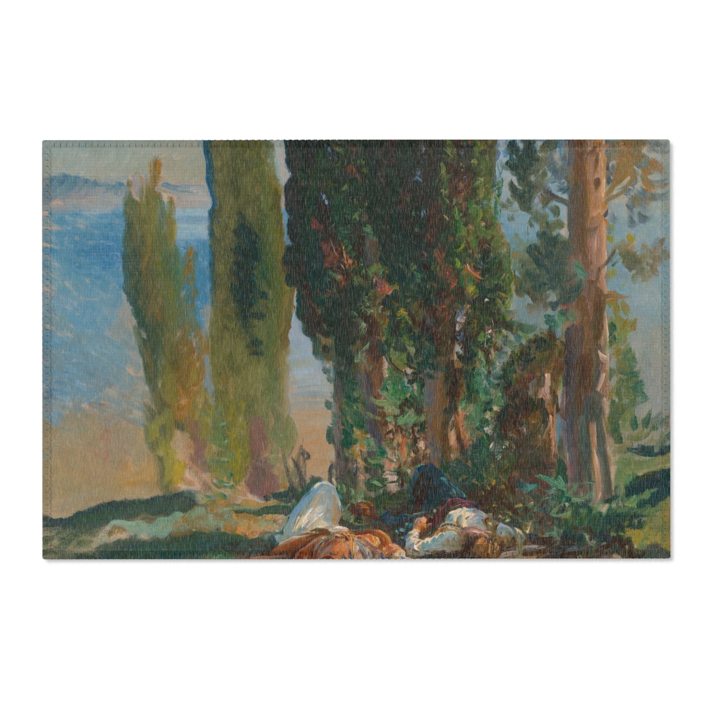 John Singer Sargent - Under the Cypress Trees at Corfu | Area Rug