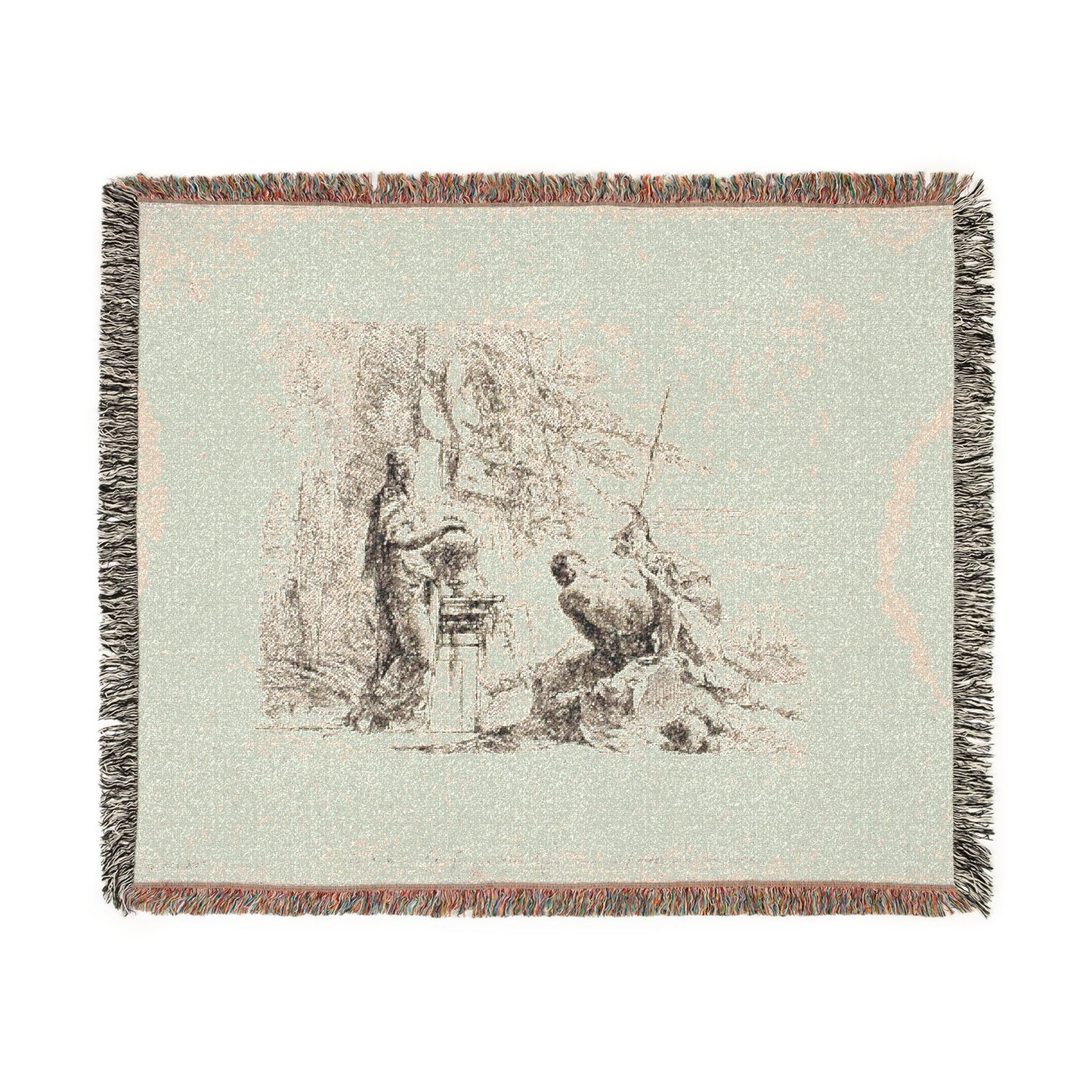 Giovanni Battista Tiepolo - A Woman with her Hands on a Vase, Soldier, and Slave, from Capricci | Woven Tapestry Blanket
