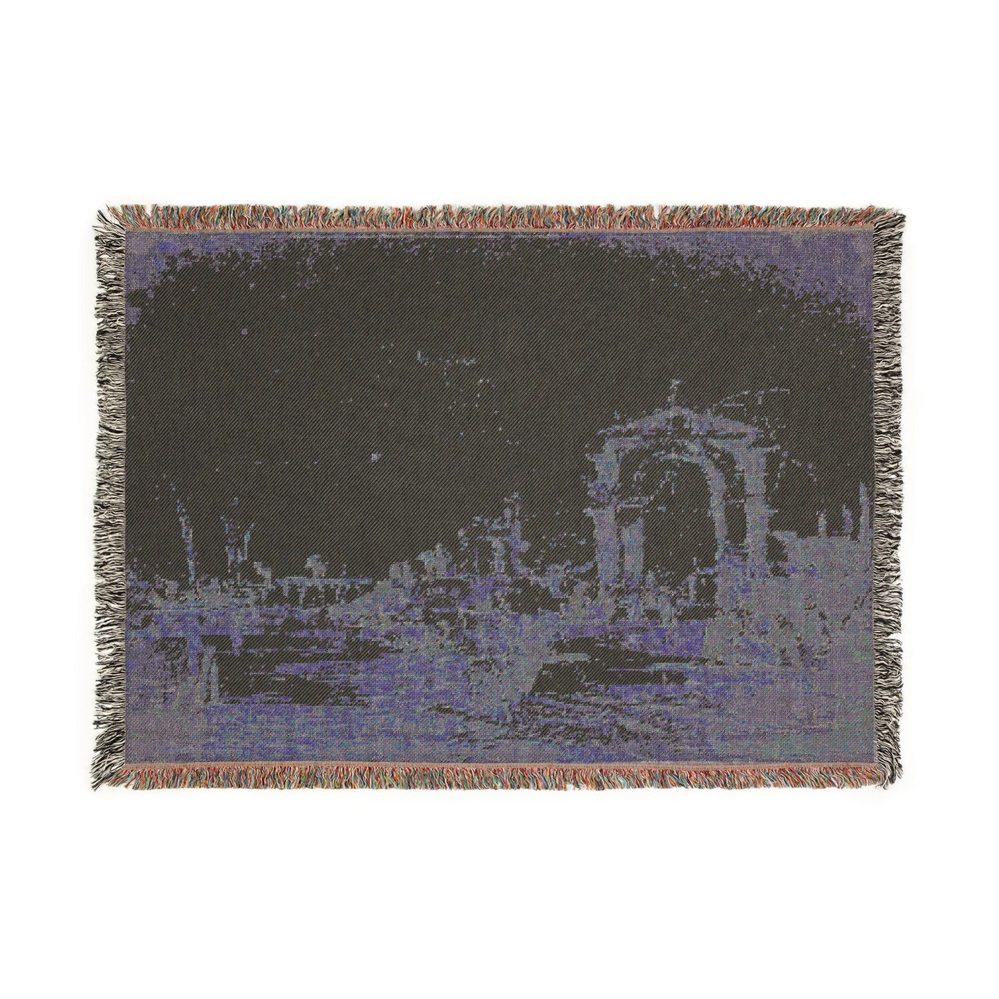 Francesco Guardi - Gateway Near a Landing Bridge | Woven Tapestry Blanket