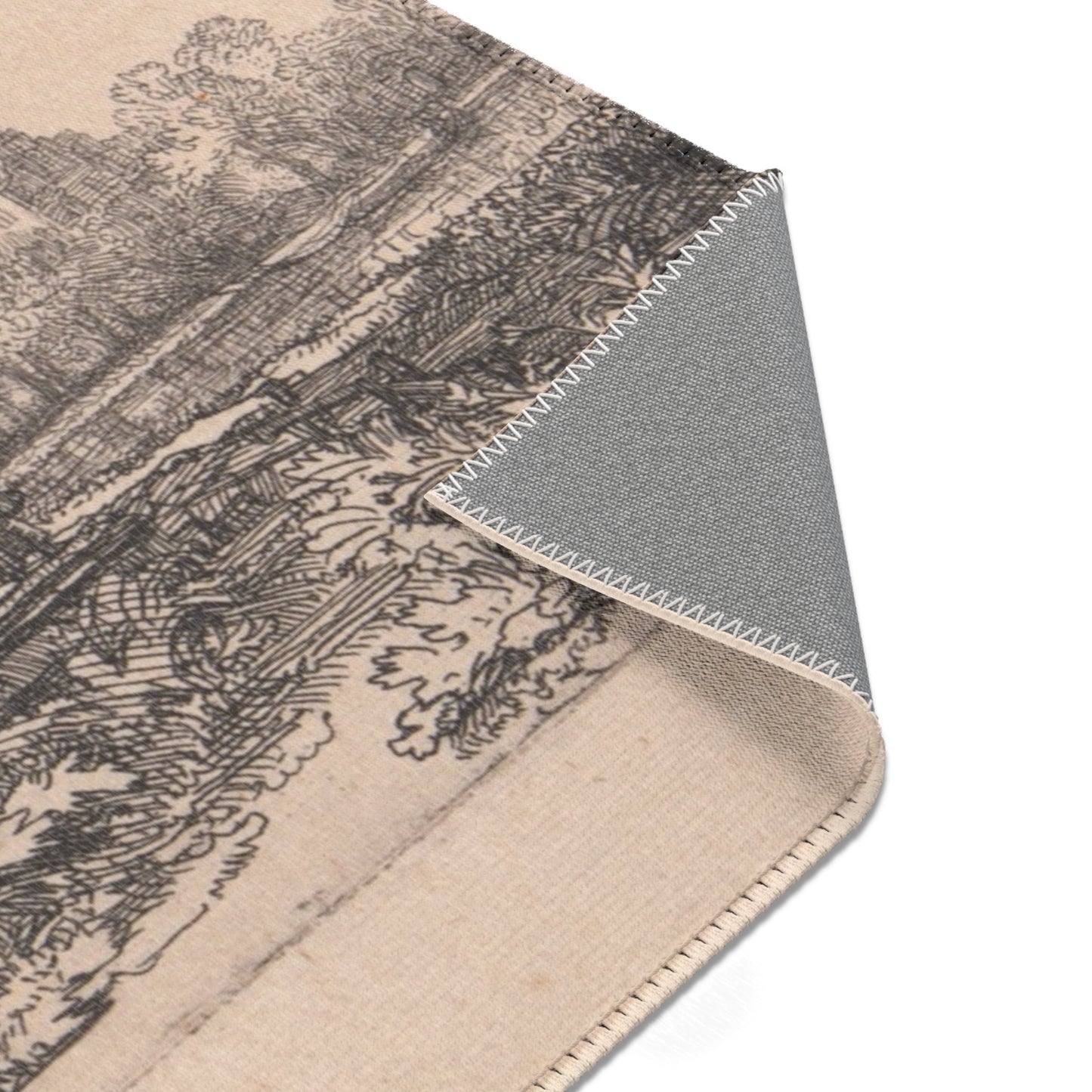 Rembrandt van Rijn - Landscape with Cottages and a Hay Barn Oblong | Area Rug