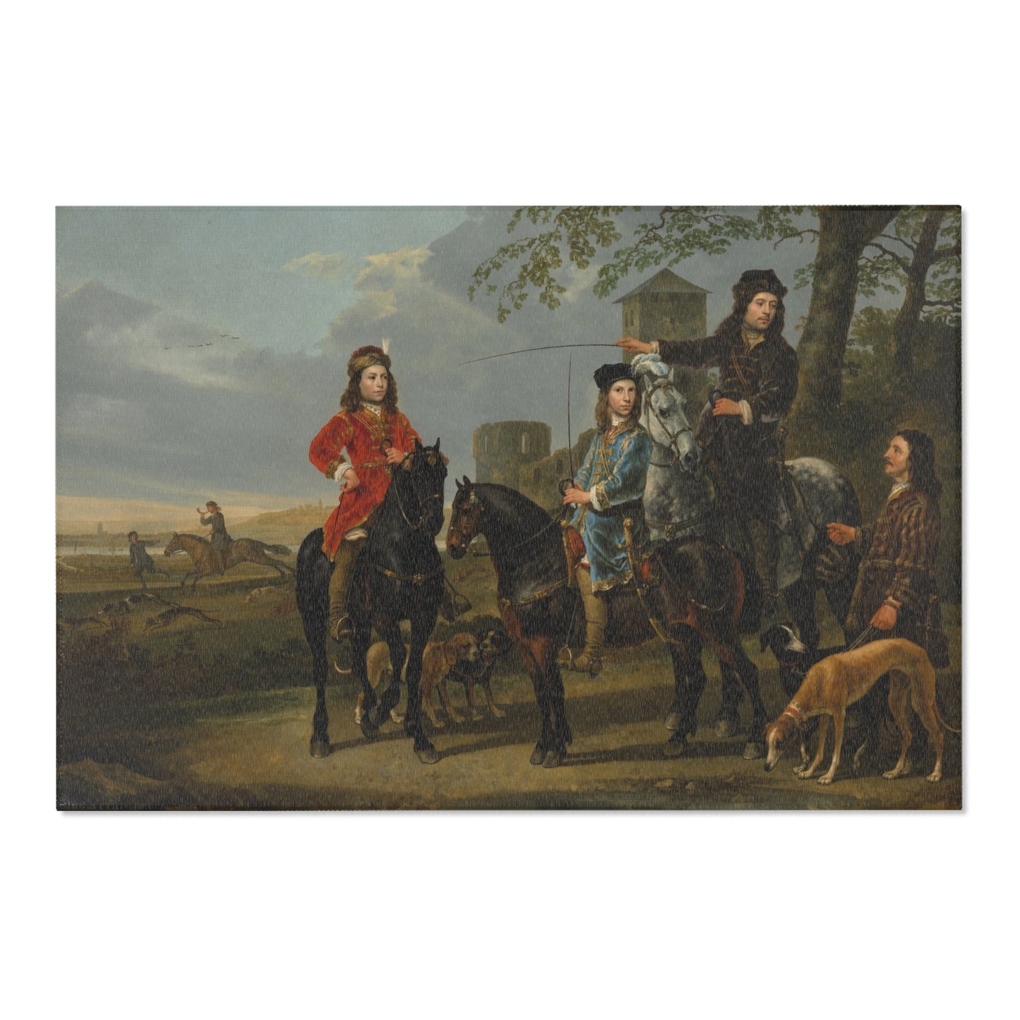 Equestrian Portrait of Cornelis (1639–1680) and Michiel Pompe van Meerdervoort (1638–1653) with Their Tutor and Coachman | Area Rug