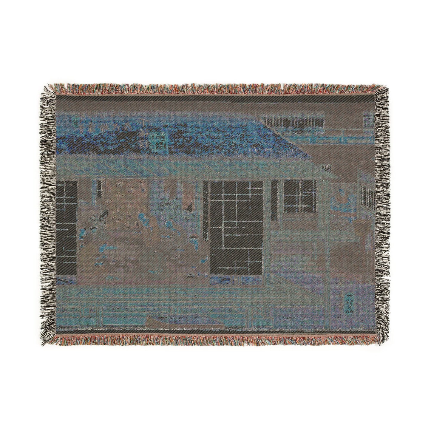 Shimosuwa, from Sixty-Nine Stations of the Kisokaidō Woven Throw Blanket