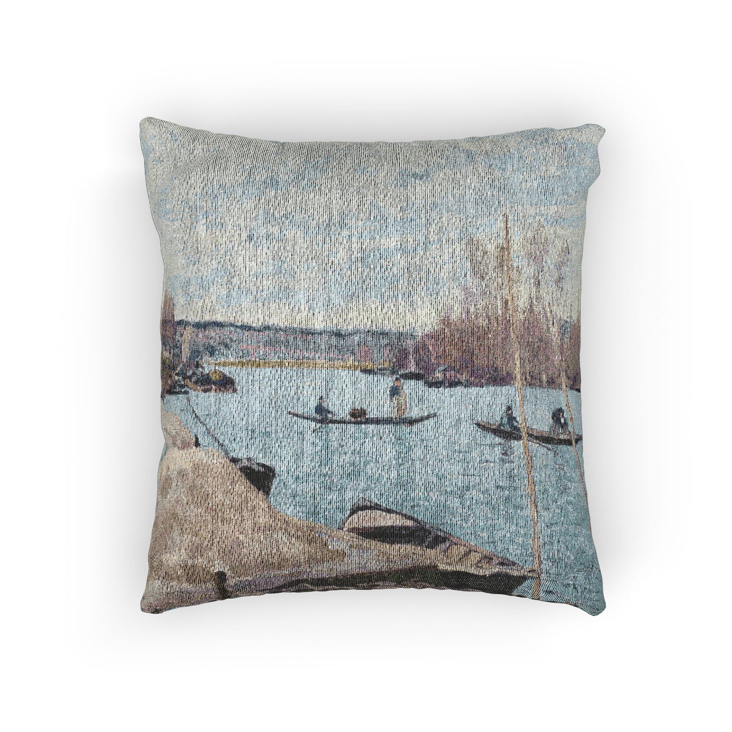 Alfred Sisley - The Seine at Port-Marly, Piles of Sand | Woven Pillow