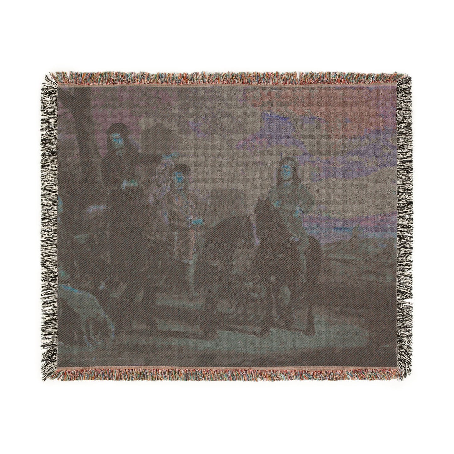 Equestrian Portrait of Cornelis (1639–1680) and Michiel Pompe van Meerdervoort (1638–1653) with Their Tutor and Coachman | Woven Tapestry Blanket
