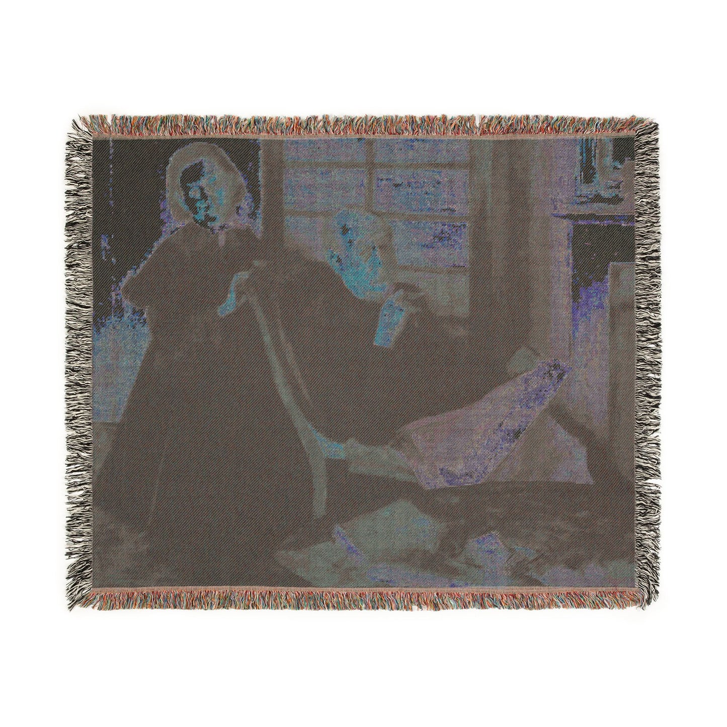 Hilaire Germain Edgar Degas - Henri Degas and His Niece Lucie Degas (The Artist's Uncle and Cousin) | Woven Tapestry Blanket