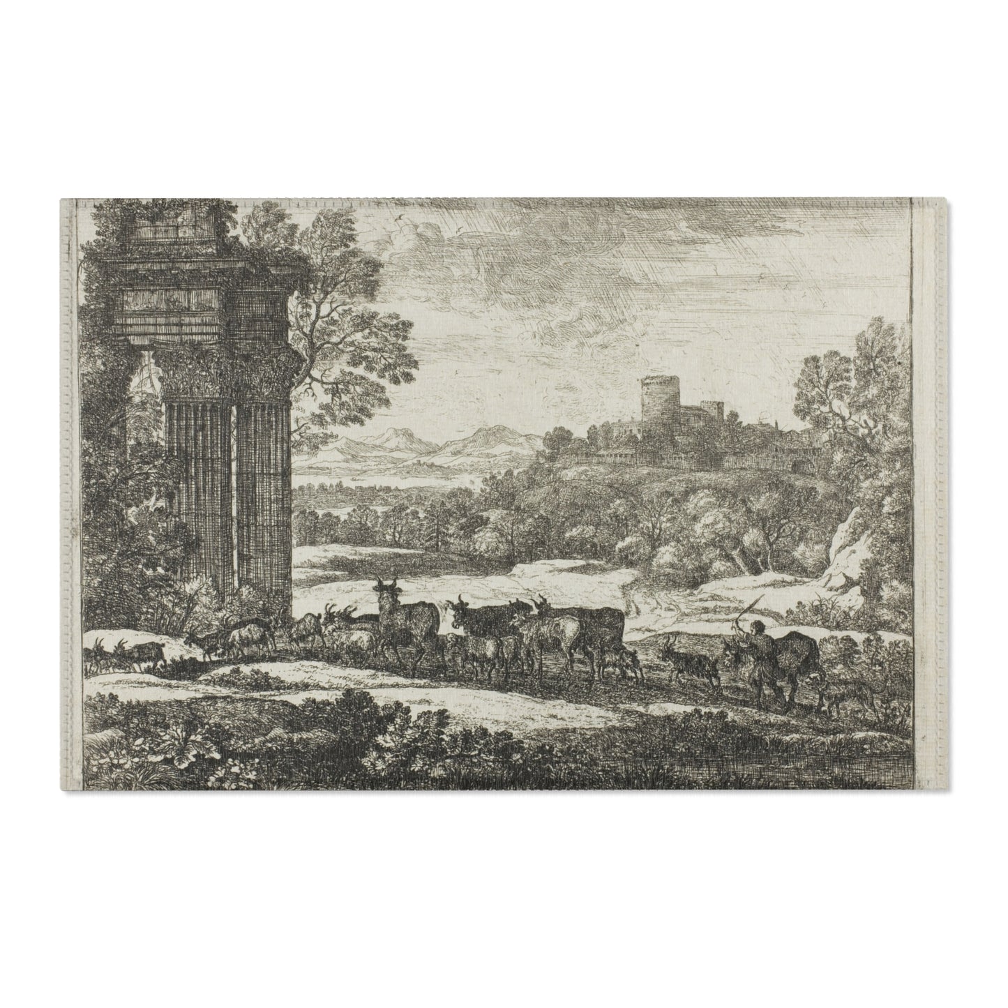 Claude Lorrain - The Herd Returning in Stormy Weather | Area Rug