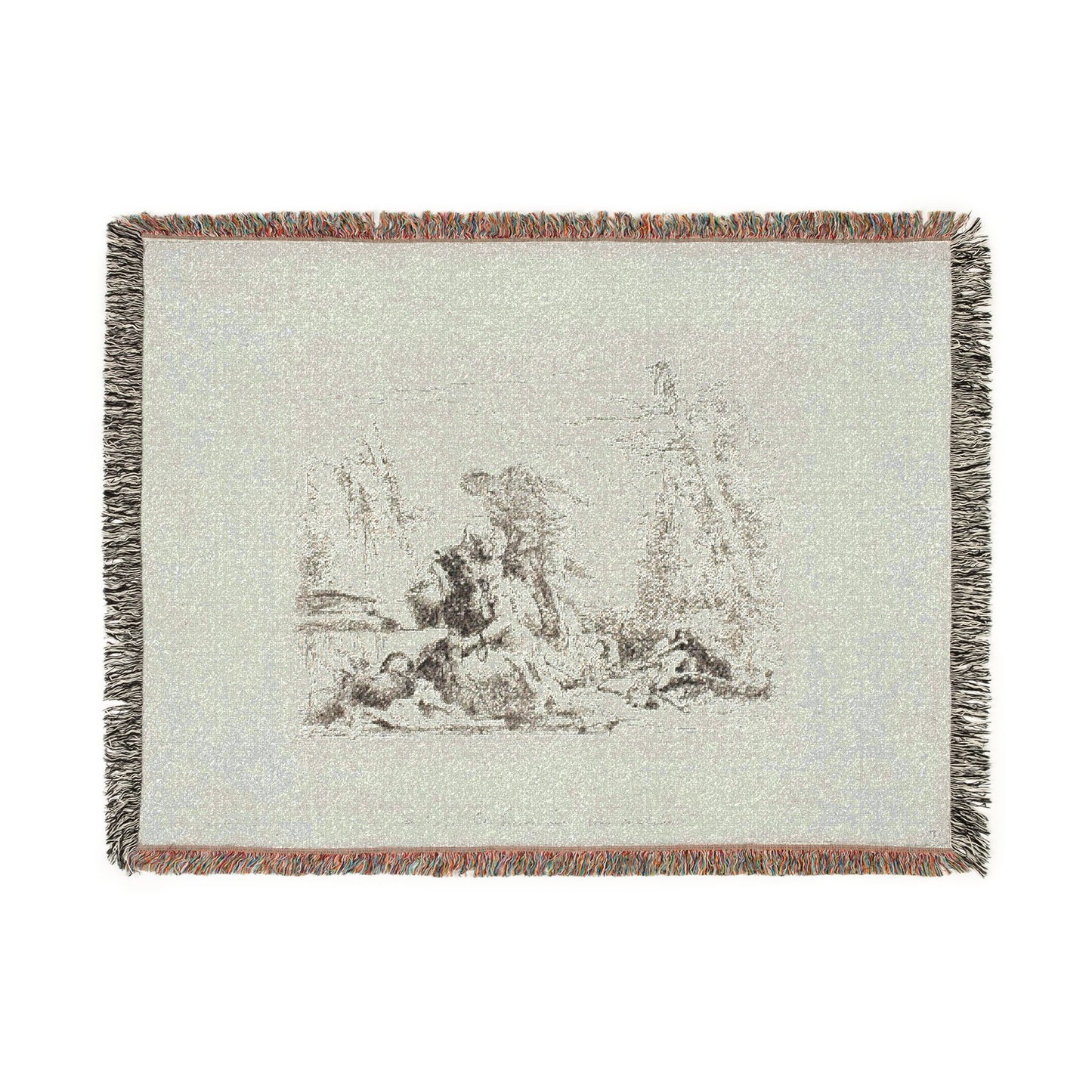 Giovanni Battista Tiepolo - A Woman with her Arms in Chains and Four Other Figures, from Capricci | Woven Tapestry Blanket