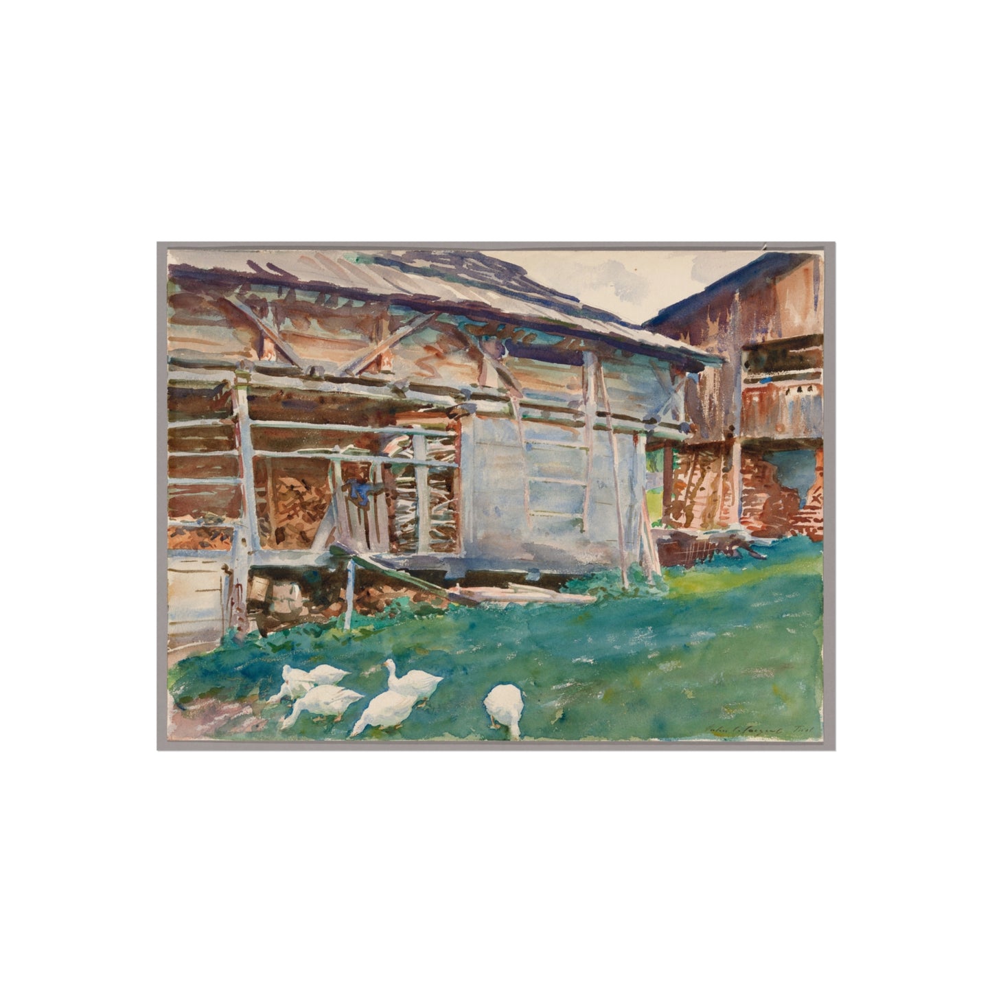 John Singer Sargent - Woodsheds, Tyrol | Fine Art Poster