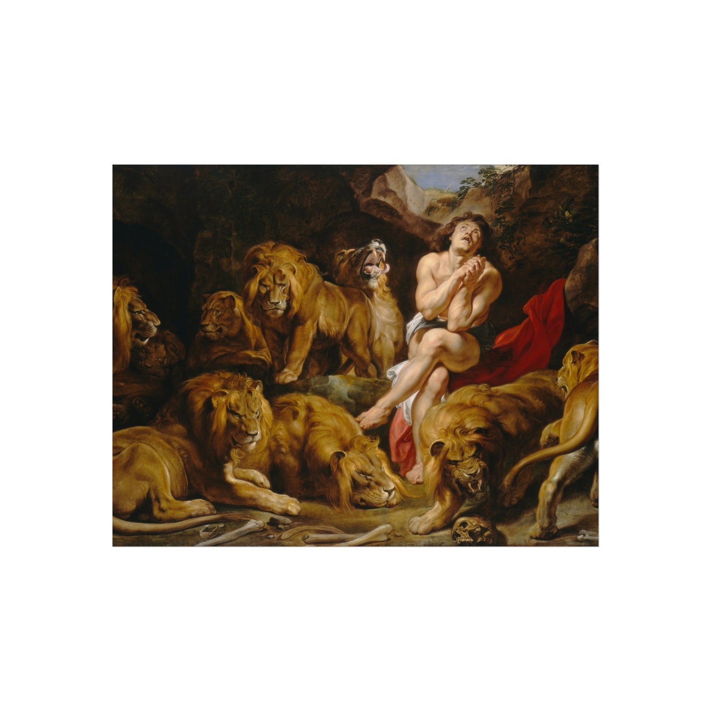 Sir Peter Paul Rubens - Daniel in the Lions' Den - Google Art Project | Fine Art Poster