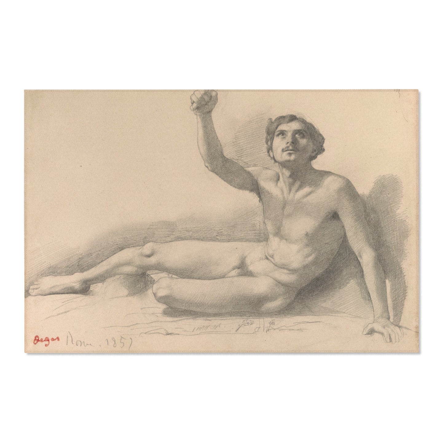 Hilaire Germain Edgar Degas - Study of a Male Nude | Area Rug