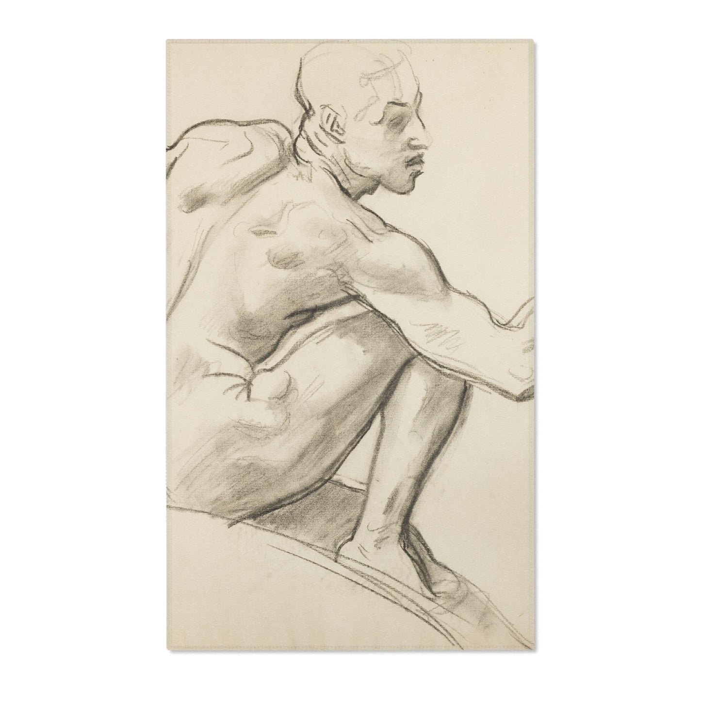 John Singer Sargent - Seated Male Nude | Area Rug