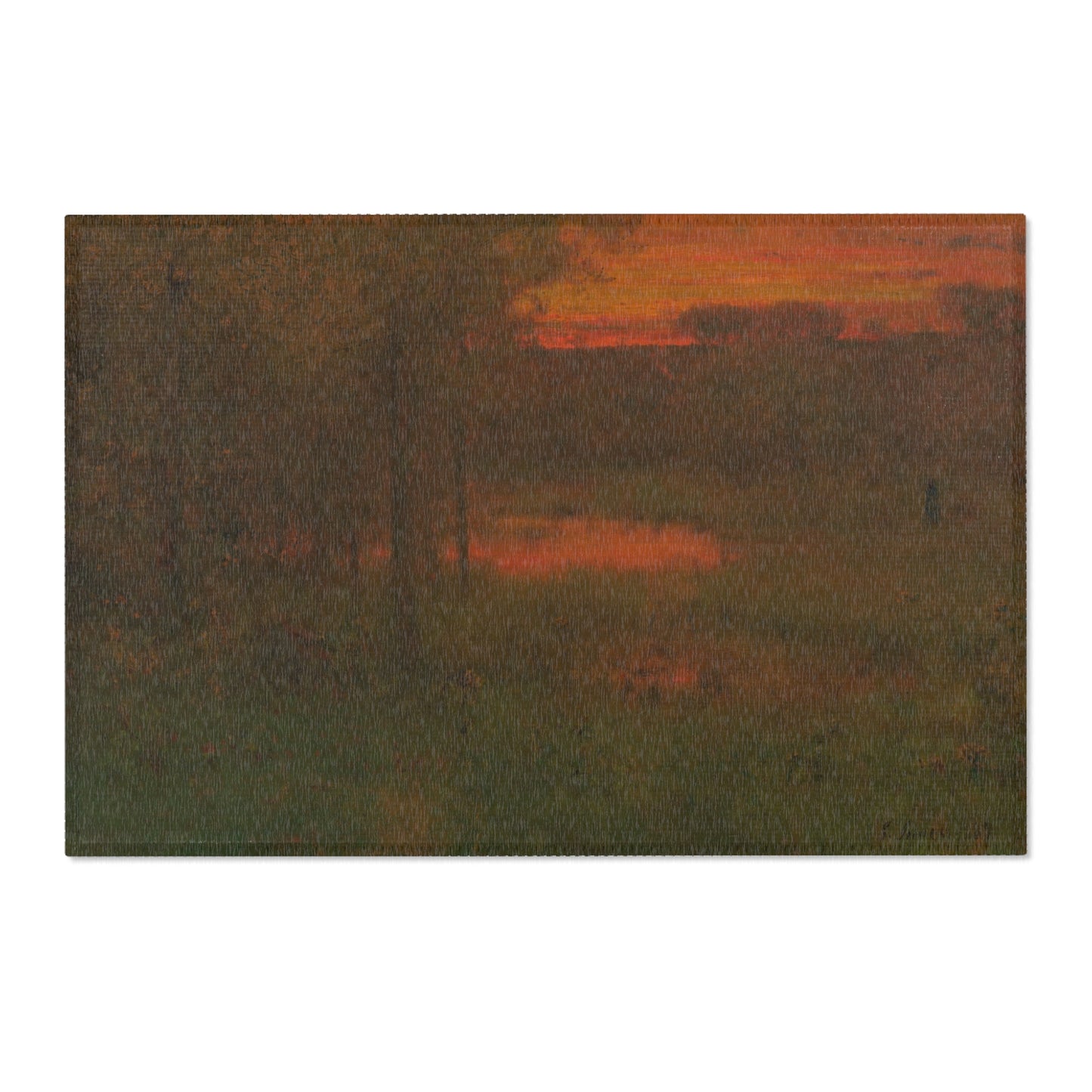 George Inness - Landscape, Sunset | Area Rug