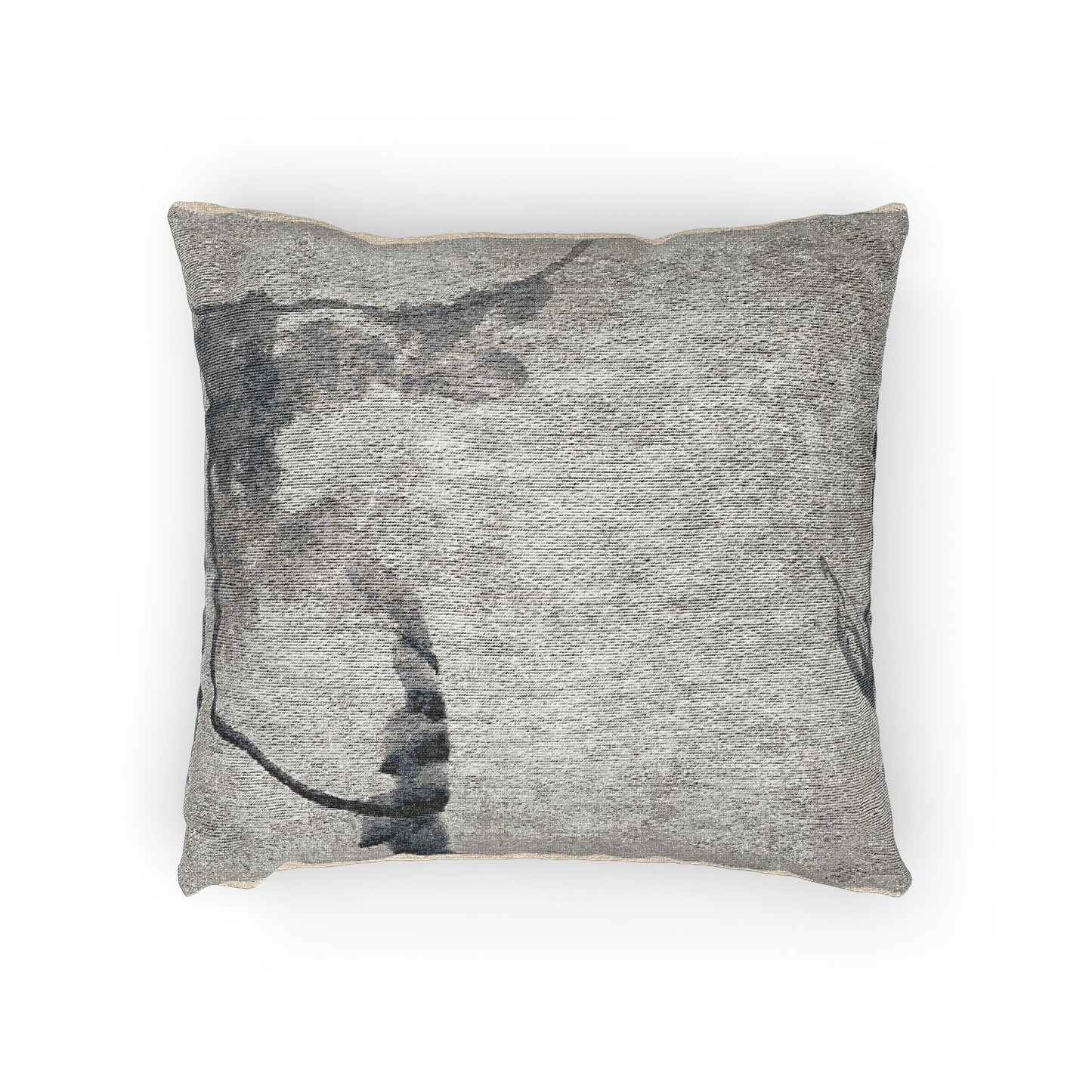 Lotus and Waterfowl Woven Pillow