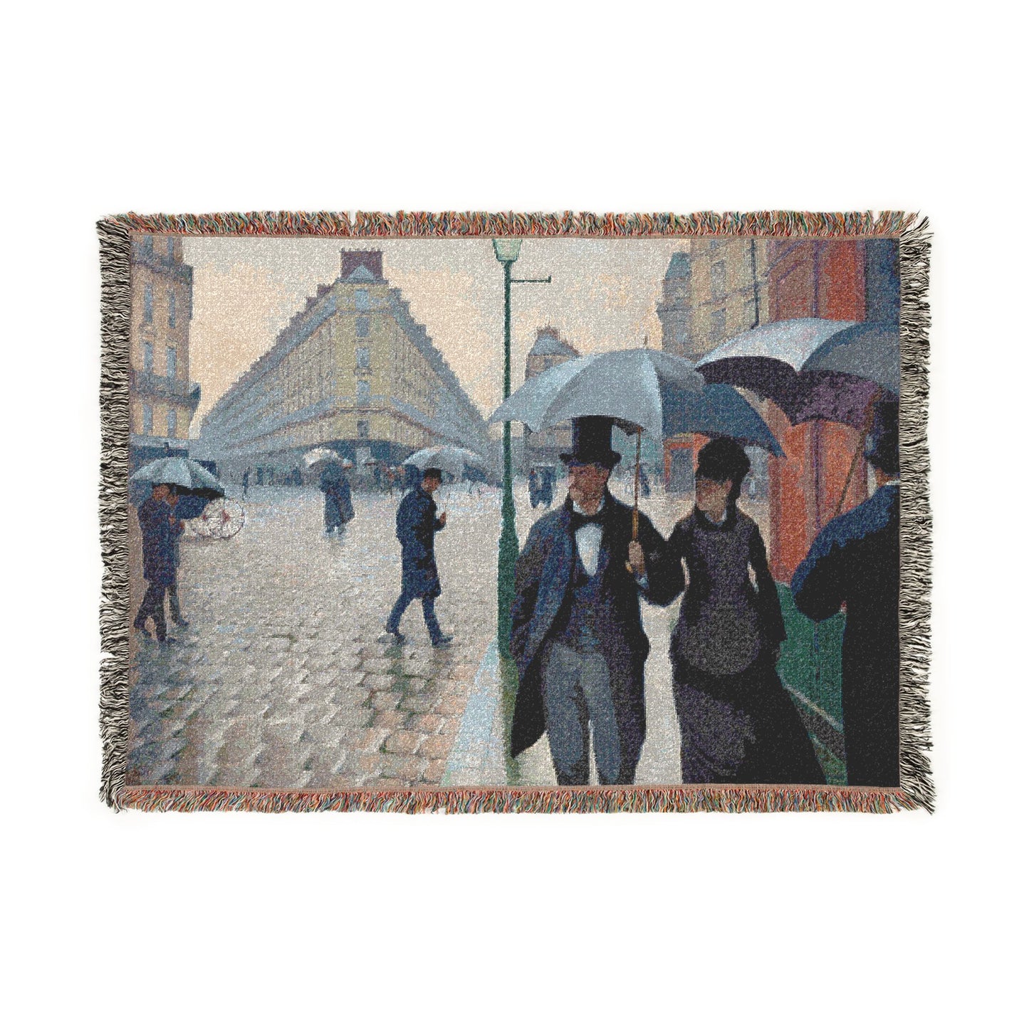 Gustave Caillebotte - Paris Street; Rainy Day | Woven Tapestry Blanket