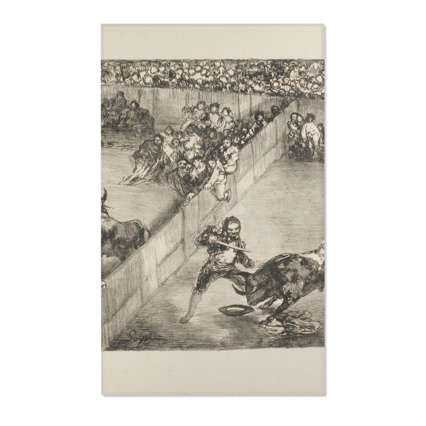 Francisco José de Goya y Lucientes - Bullfight in a divided ring, from The Bulls of Bordeaux | Area Rug