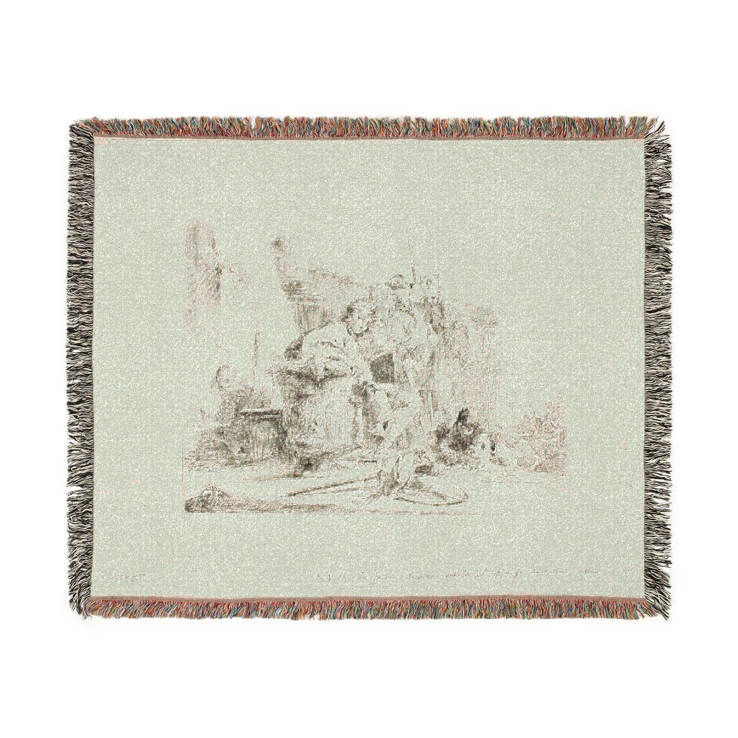 Giovanni Battista Tiepolo - Seated Youth Leaning Against an Urn, from Capricci | Woven Tapestry Blanket
