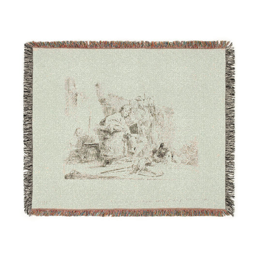 Seated Youth Leaning Against an Urn — Tiepolo Tapestry Blanket
