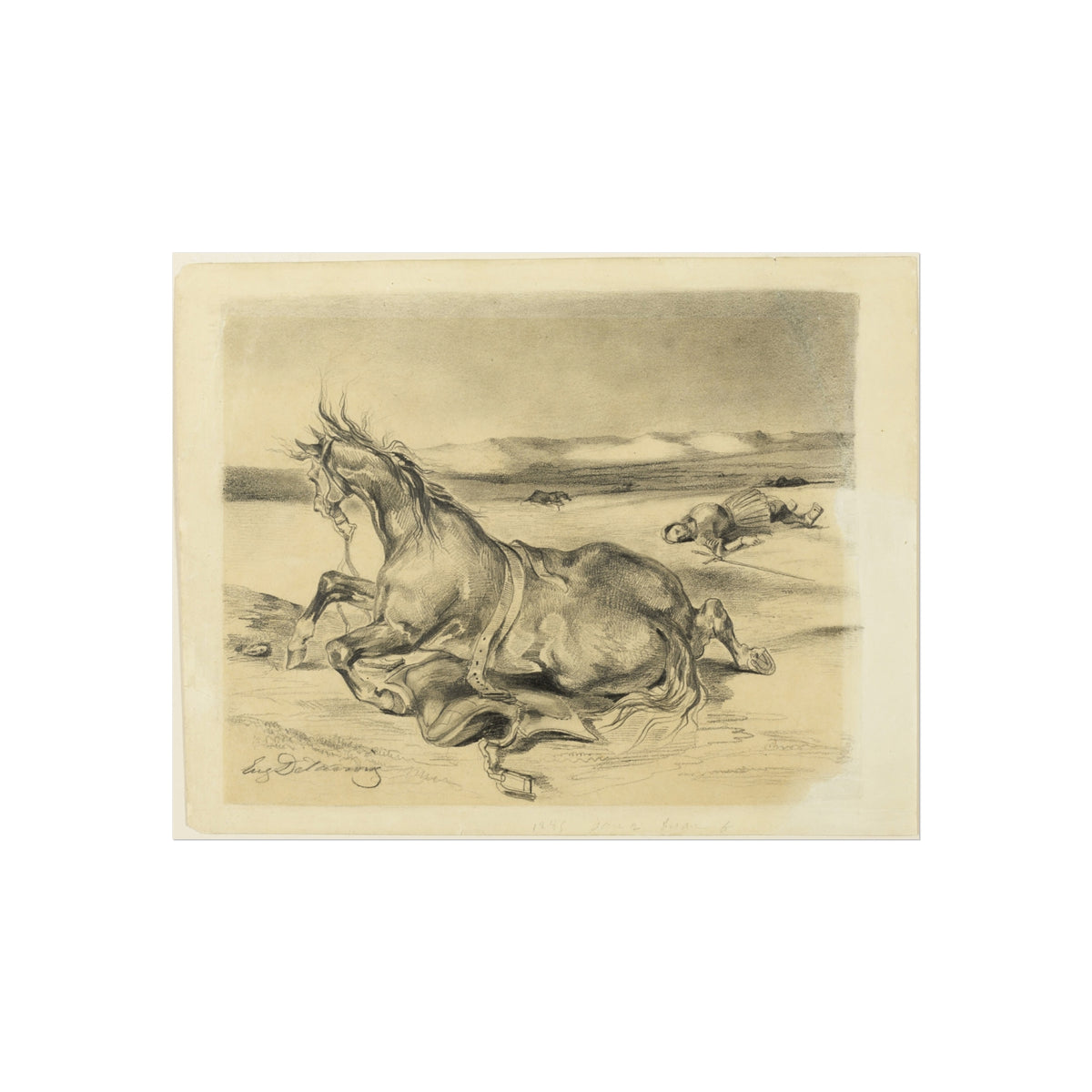 Fallen Horse and Dead Knight — Eugène Delacroix Fine Art Poster