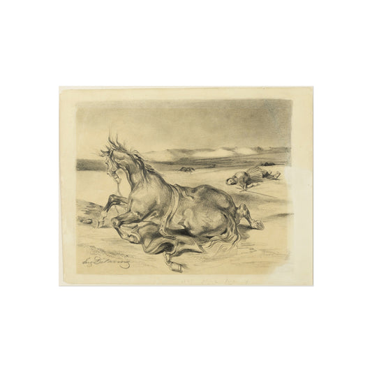 Fallen Horse and Dead Knight — Eugène Delacroix Fine Art Poster