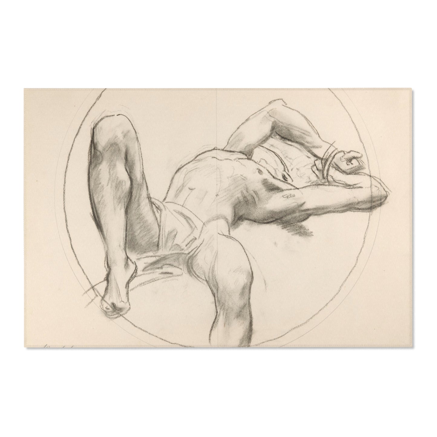John Singer Sargent - Bound Man (recto); Sketch of Bound Man (verso) | Area Rug