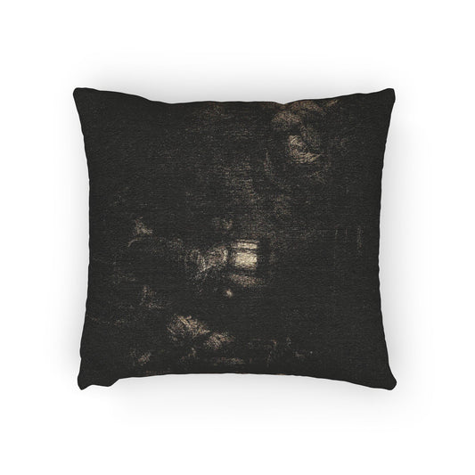 The Adoration of the Shepherds — Rembrandt van Rijn Woven Pillow