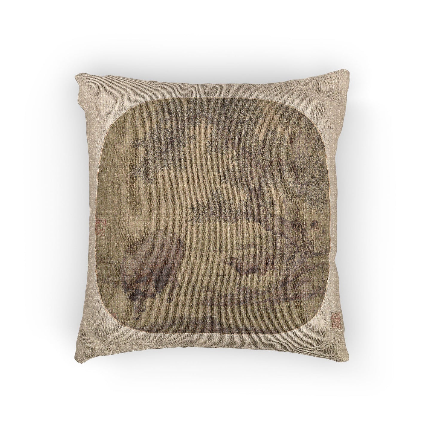 101_man-buffalo-and-calf | Woven Pillow