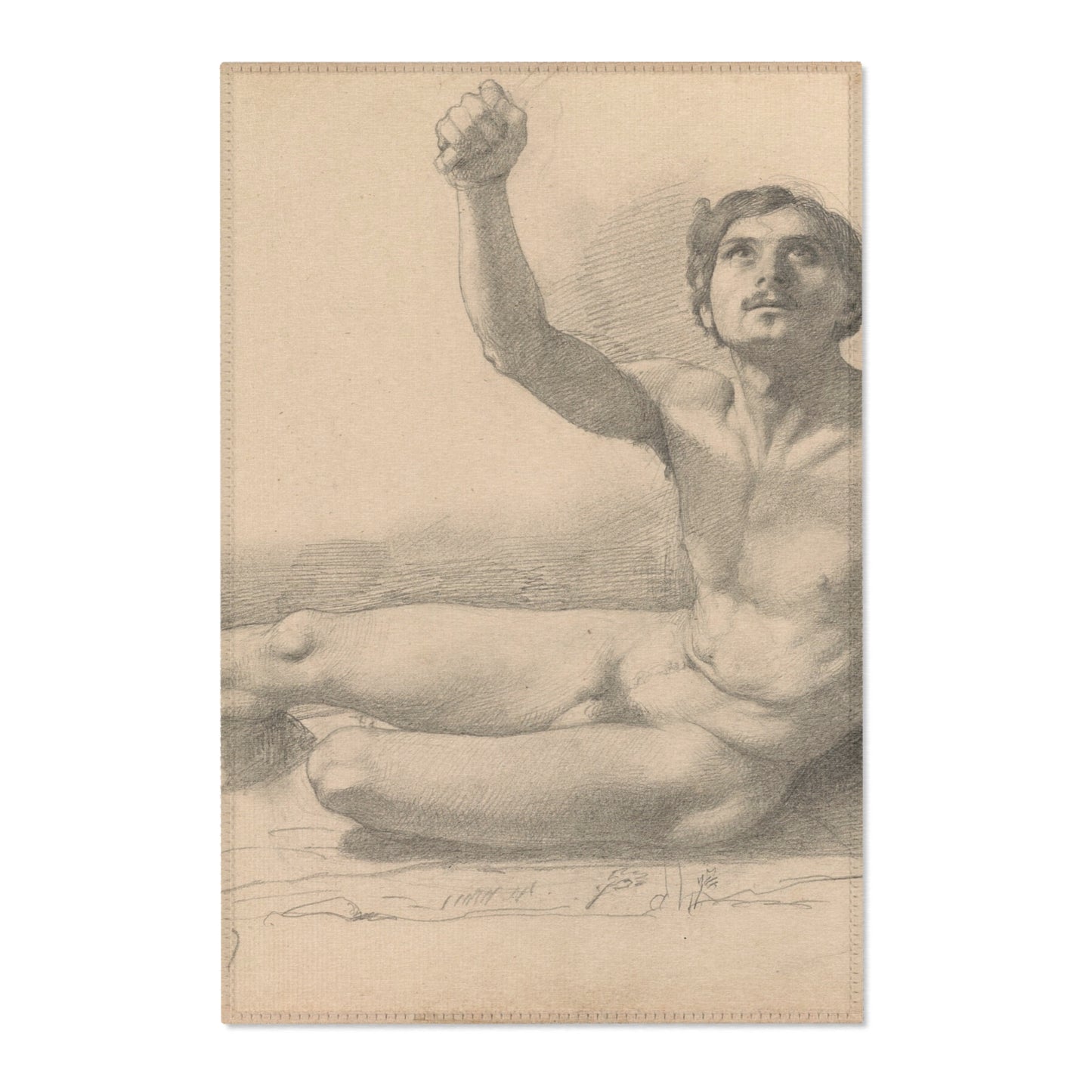 Hilaire Germain Edgar Degas - Study of a Male Nude | Area Rug