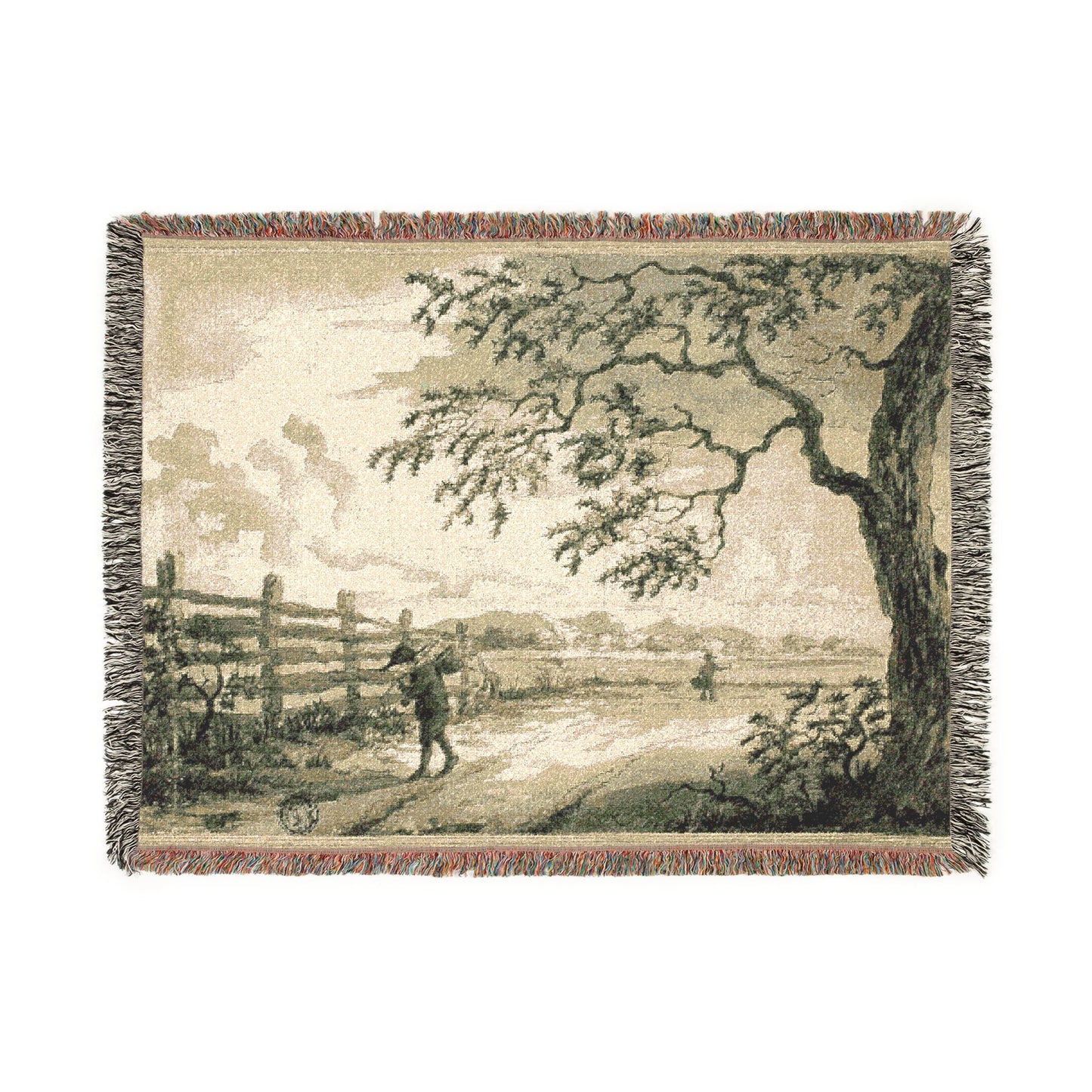 Style of Jacob van Ruisdael - Figures with Baskets on Road | Woven Tapestry Blanket
