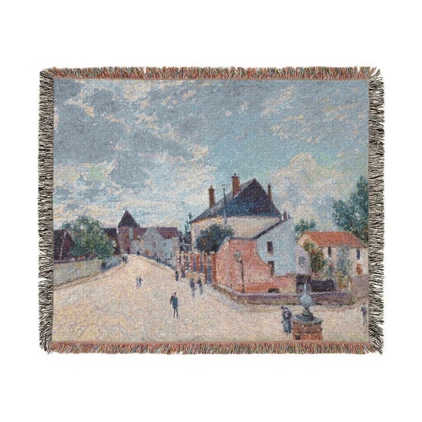 Alfred Sisley - Street in Moret | Woven Tapestry Blanket