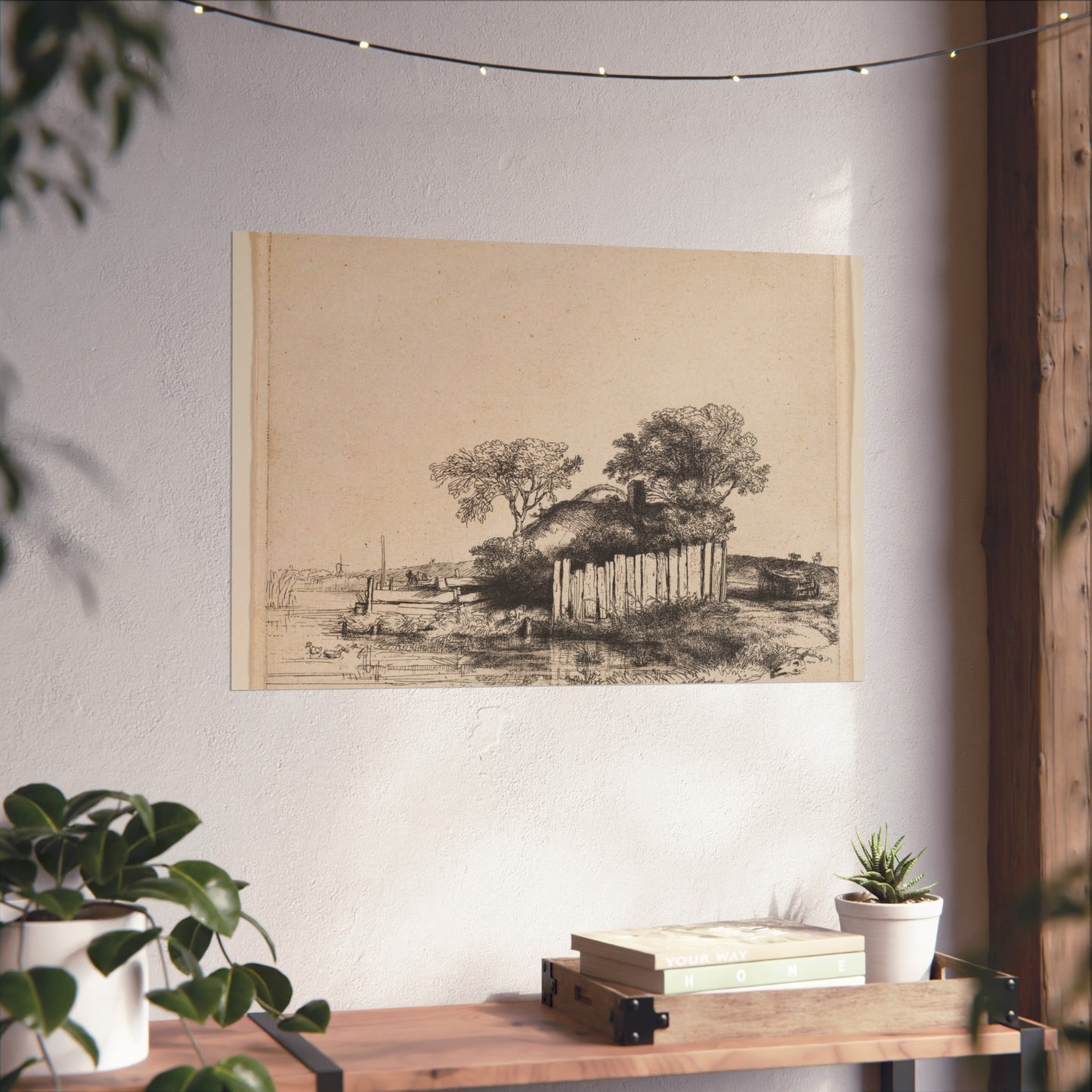Rembrandt van Rijn - A Cottage with White Paling | Fine Art Poster