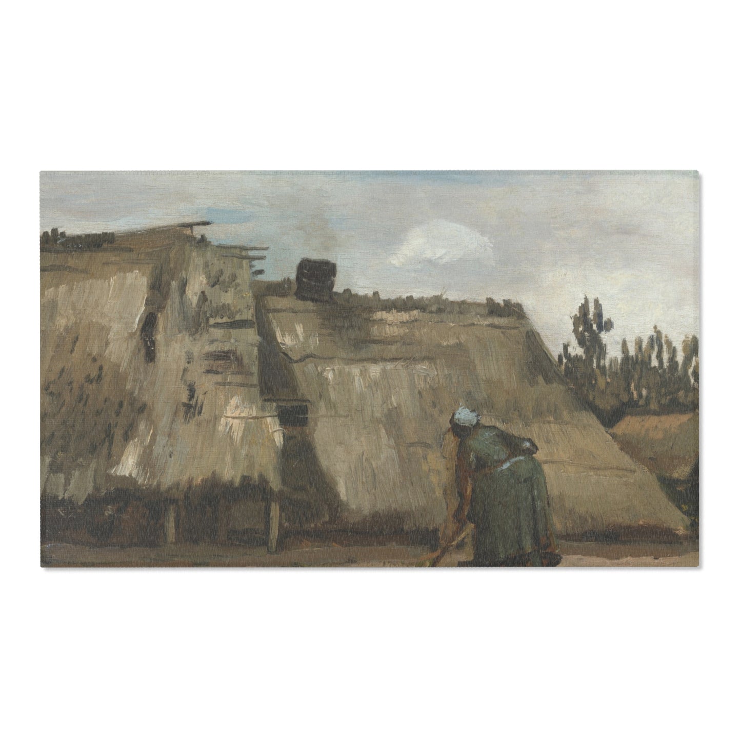 Vincent van Gogh - A Peasant Woman Digging in Front of Her Cottage | Area Rug
