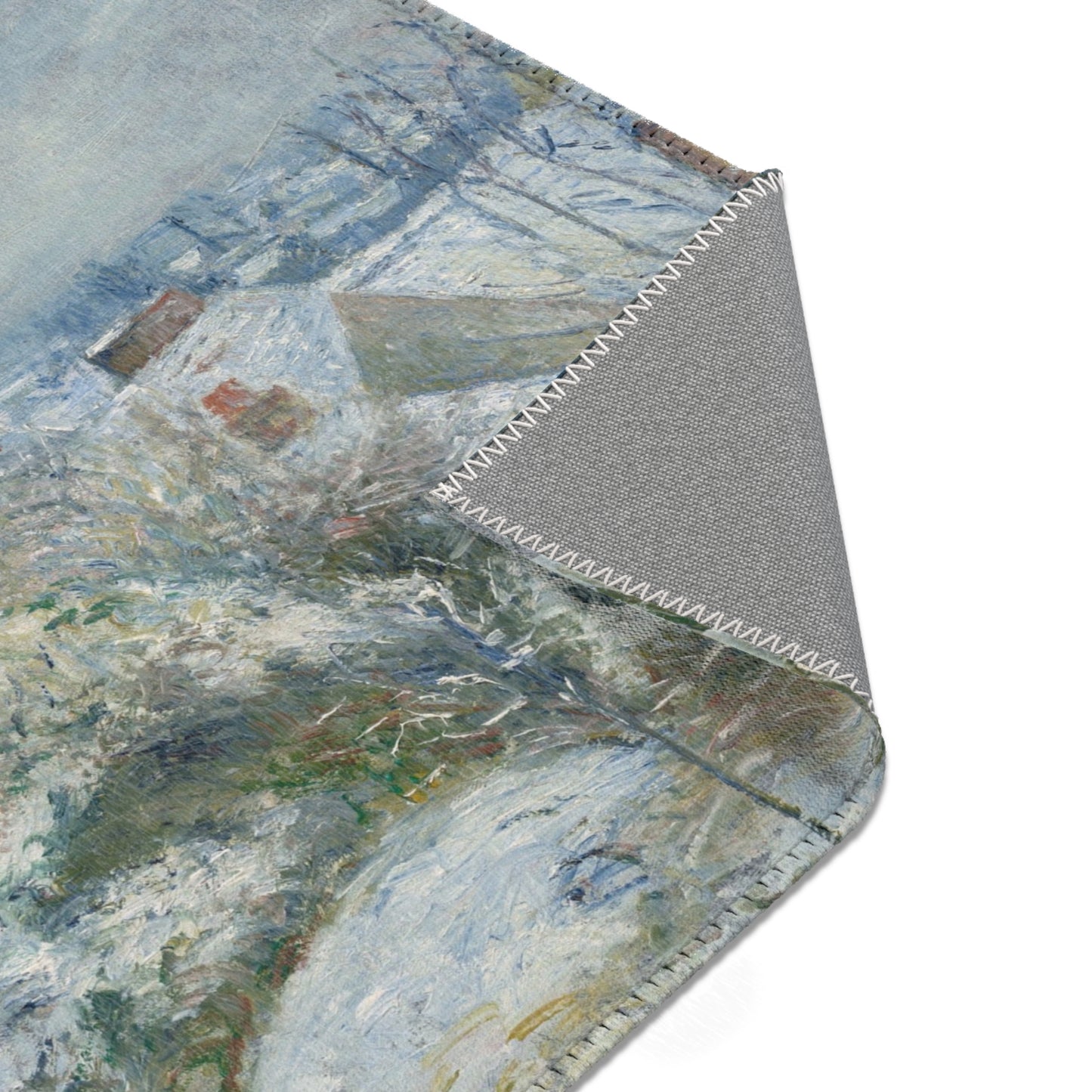 Camille Pissarro - Rabbit Warren at Pontoise, Snow | Area Rug