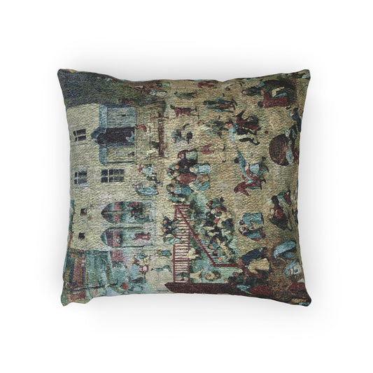 Children's Games — Pieter Bruegel the Elder Woven Pillow