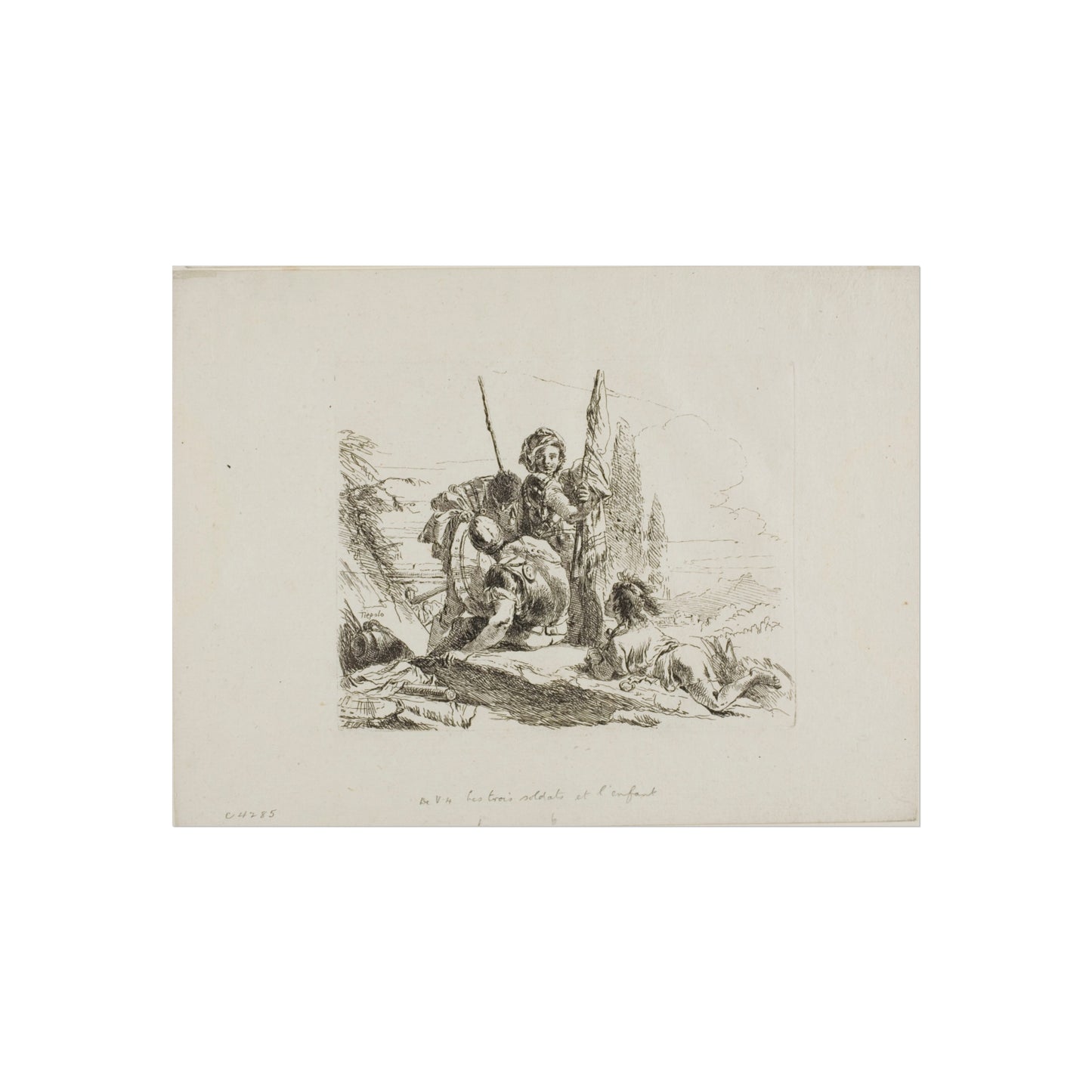 Giovanni Battista Tiepolo - Three Soldiers and a Boy, from Capricci | Fine Art Poster