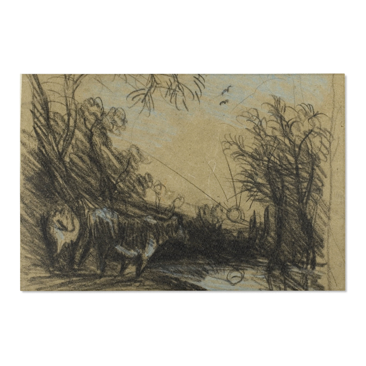 Landscape with Cows — Constable Area Rug
