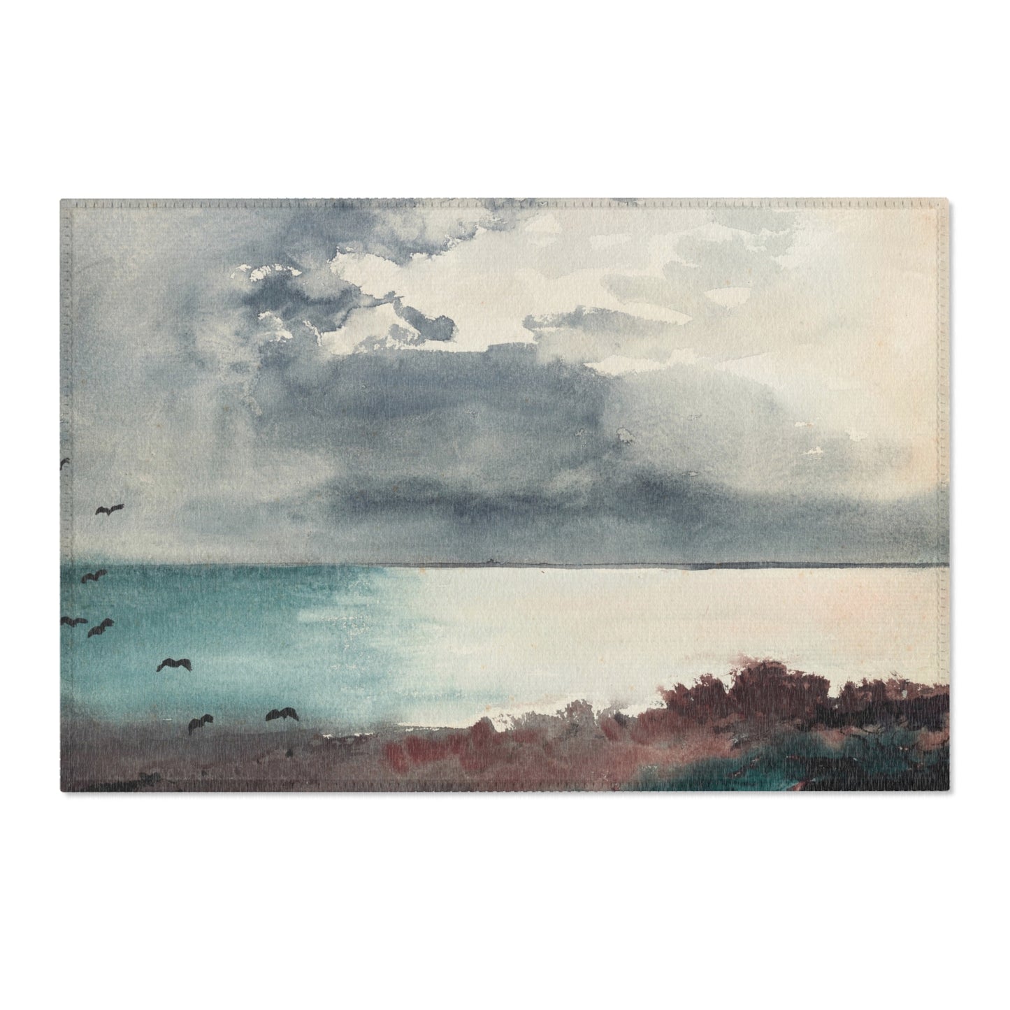 Winslow Homer - Breaking Storm, Coast of Maine | Area Rug