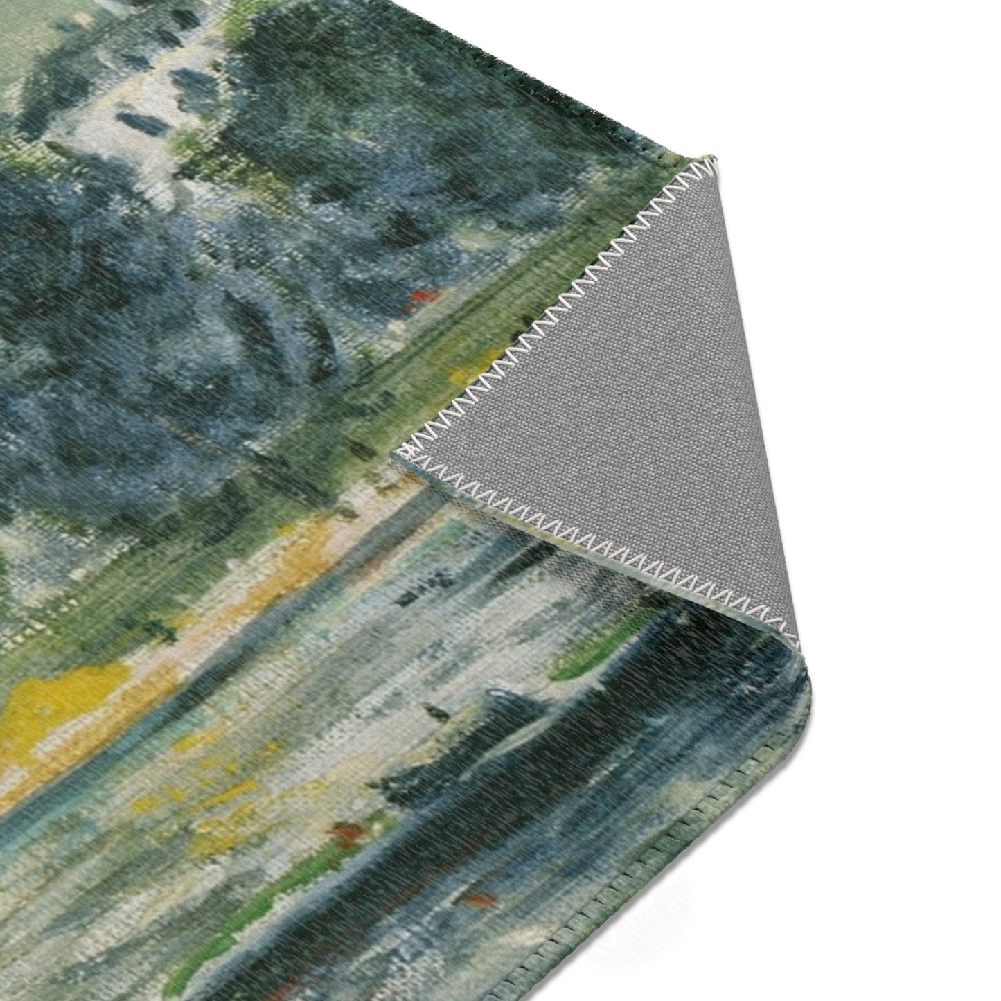 Alfred Sisley - Landscape along the Seine with the Institut de France and the Pont des Arts | Area Rug