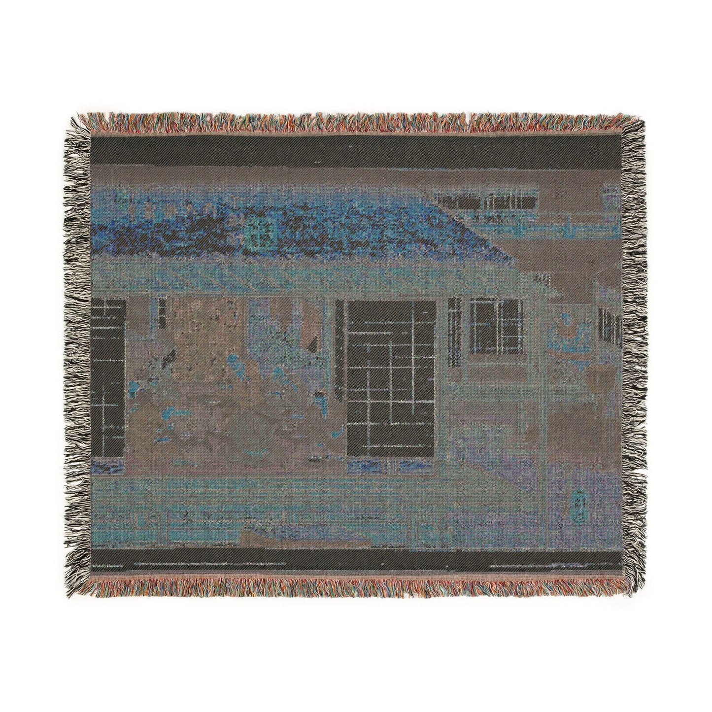 Shimosuwa, from Sixty-Nine Stations of the Kisokaidō Woven Throw Blanket