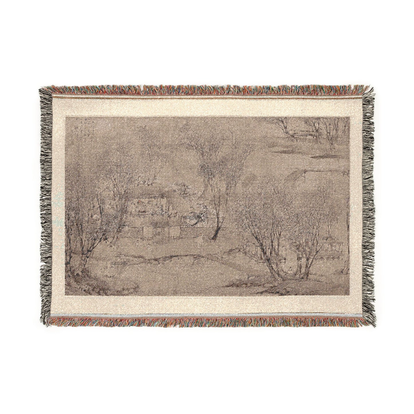 115_new-year-s-day-in-a-village-at-stone-lake | Woven Tapestry Blanket