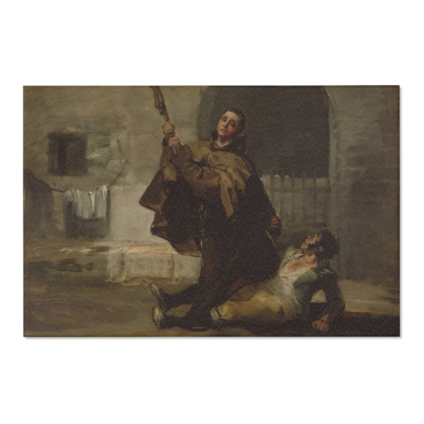 Francisco José de Goya y Lucientes - Friar Pedro Clubs El Maragato with the Butt of the Gun | Area Rug