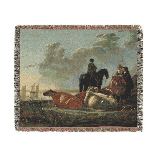 Peasants with Four Cows — Cuyp Tapestry Blanket