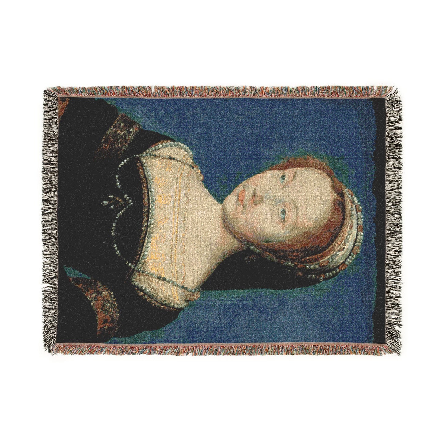 Portrait of a Woman Woven Throw Blanket