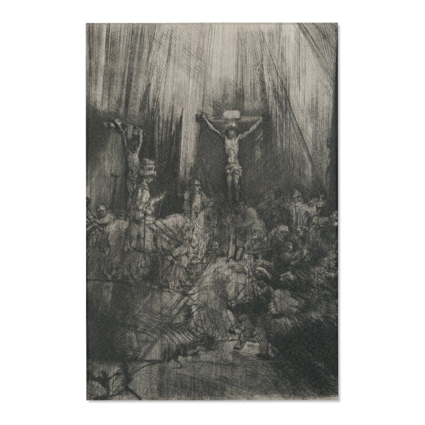 Rembrandt van Rijn - Christ Crucified between the Two Thieves The Three Crosses | Area Rug